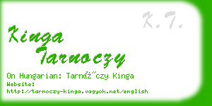 kinga tarnoczy business card